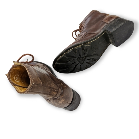 John Fluevog Brown Swirl Leather Boots - Picture 4 of 5